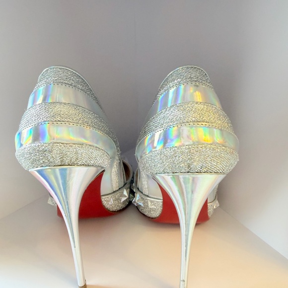 Christian Louboutin Iridescent Silver Pointed Stiletto Pumps - Picture 8 of 9